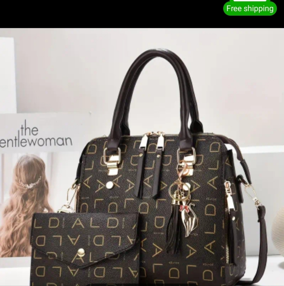 Elegant Black and Gold Handbag Set